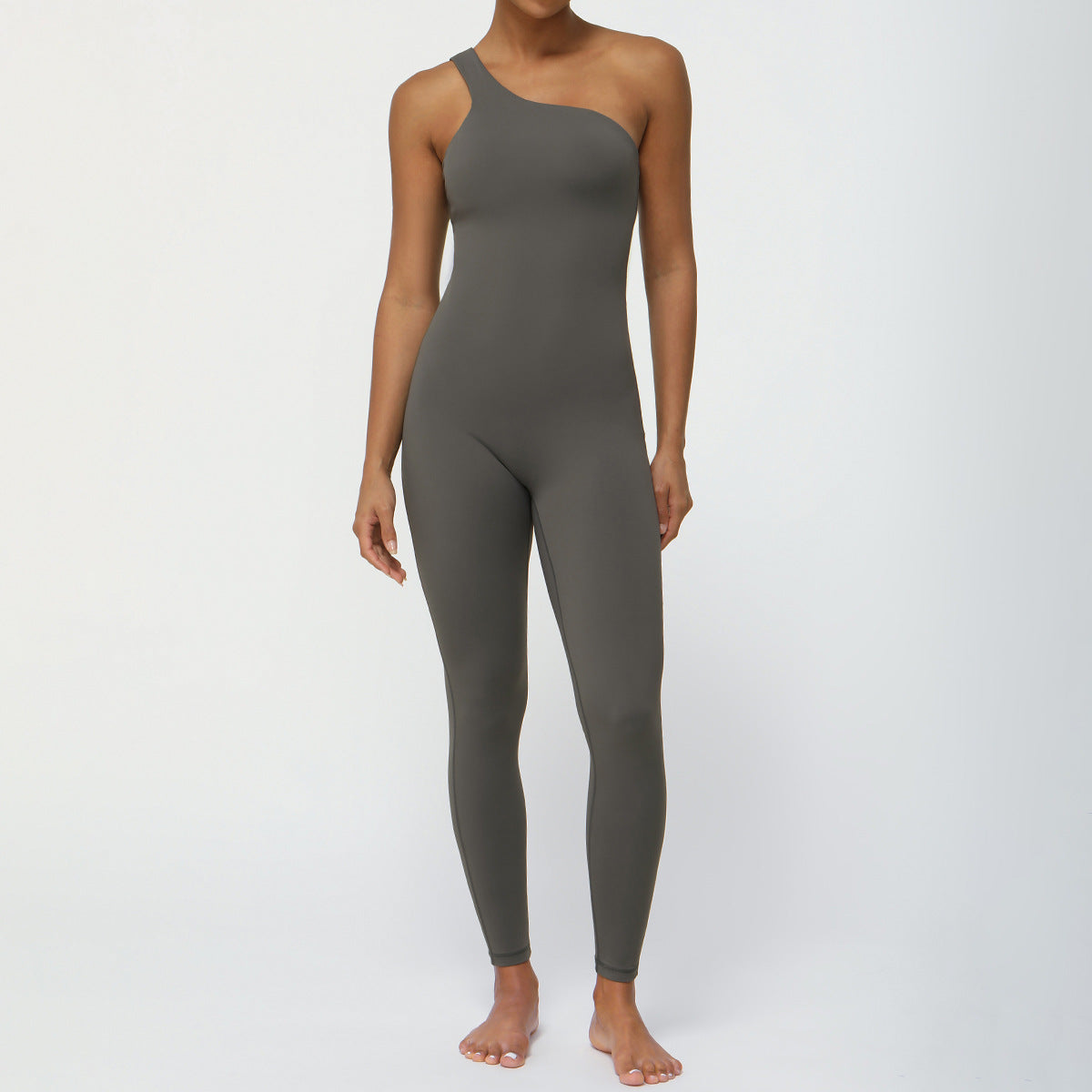 Oblique Shoulder Sexy Jumpsuit with Chest Pad Non Stitching One Piece Yoga Clothes Belly Contracting Hip Lifting Fitness Clothes