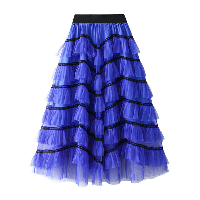 Design Gauze Skirt Layers of Mesh Tiered Dress Skirt Women Dance Skirt Puffy Long Skirt