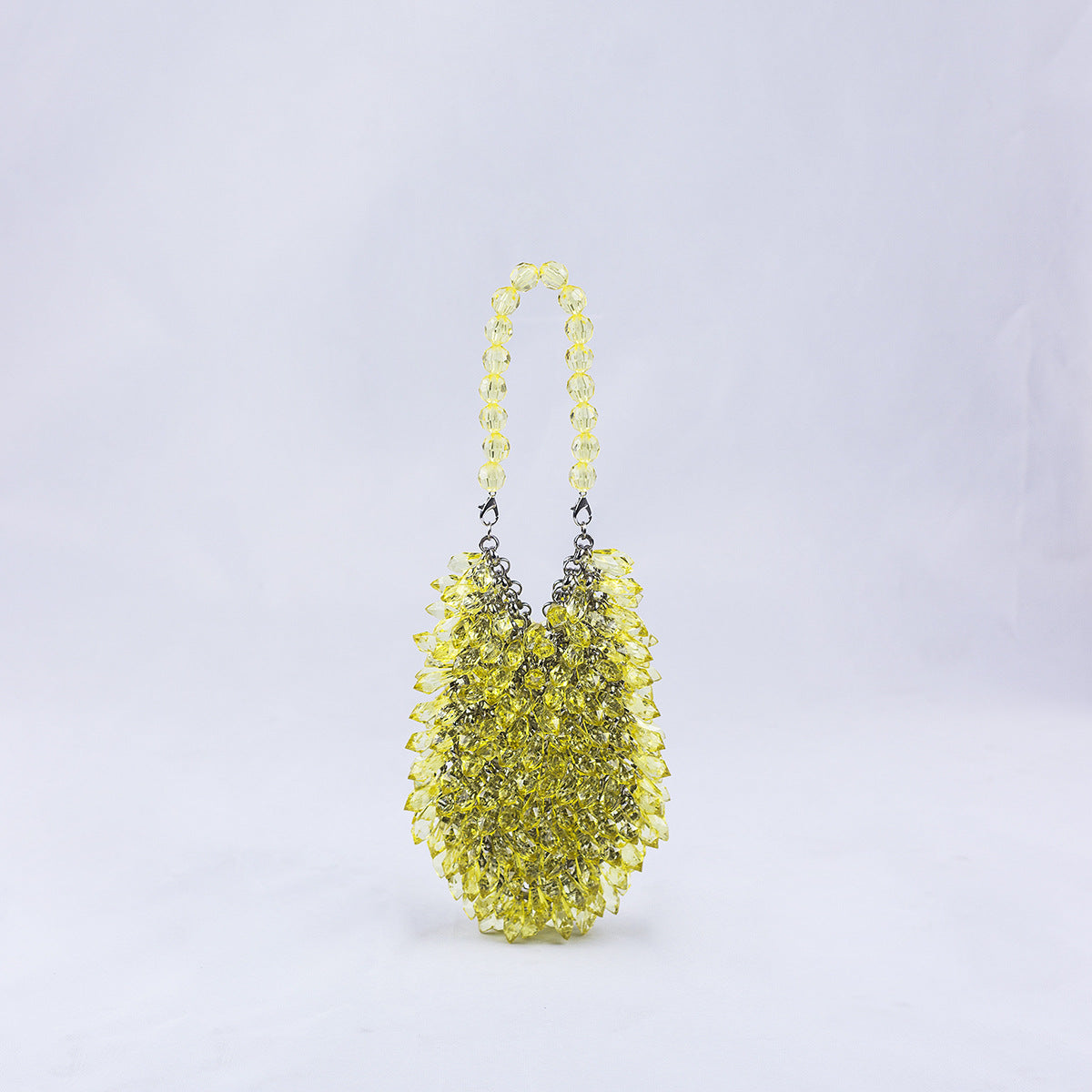 Hand Woven Direct Transparent Crystal Acrylic Water Drop Metal Handmade Women Handbag
