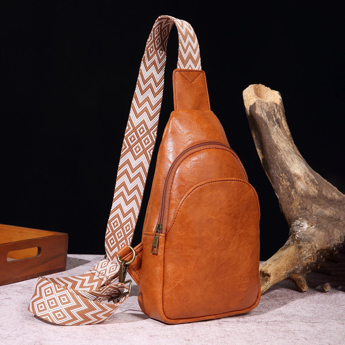 Retro Casual Women Chest Bag Solid Color Crossbody Bag Bohemian Waist Bag