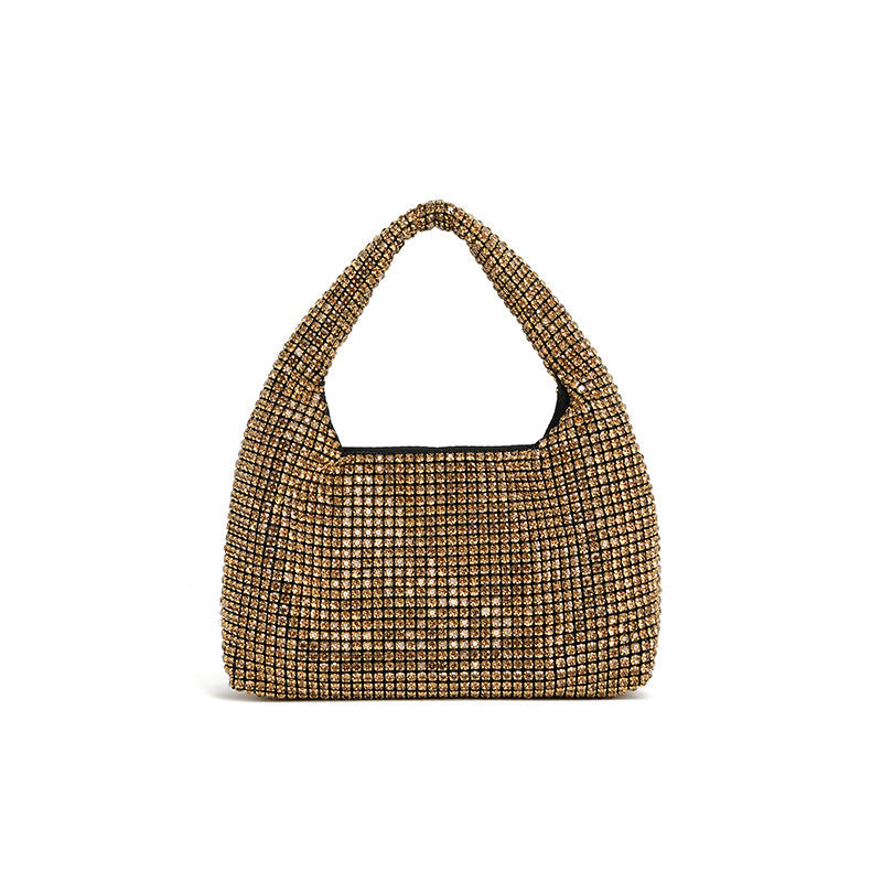 Dinner Bag Women Winter Rhinestone Bag Diamond Underarm Bag Hair Handbag