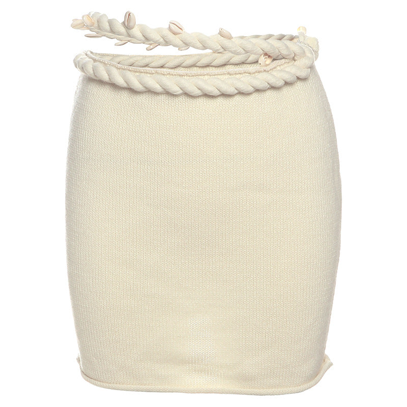 Wind summer fashion creative street sexy babes sleeveless navel knitted skirt set