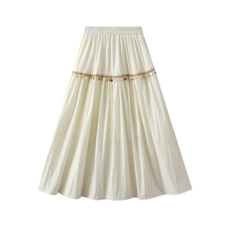 Bohemian Vacation Embroidered Skirt Women Summer Retro Slimming A line Skirt