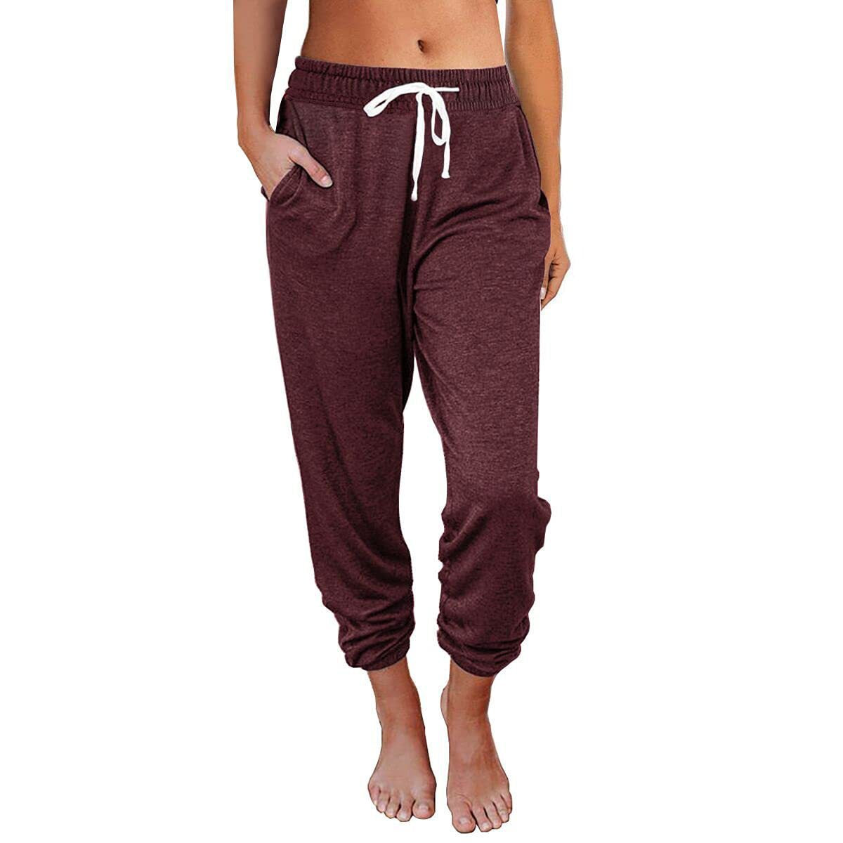 Spring Summer Women Women Clothing Casual Loose Pocket High Waist Ankle Length Jogger Pants Women