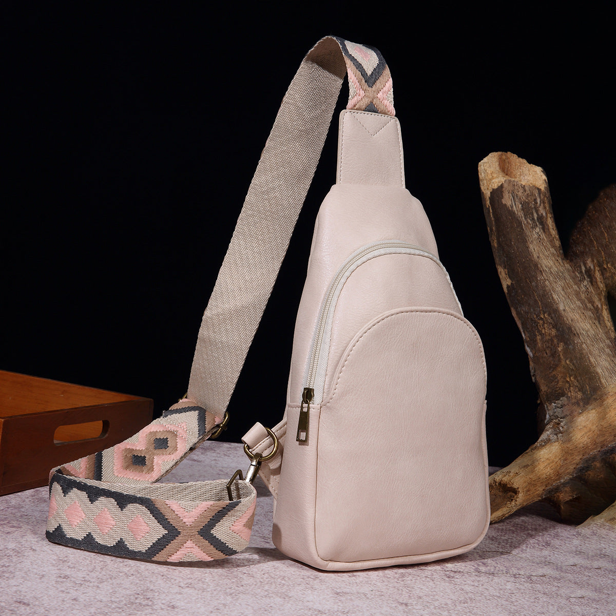 Retro Casual Women Chest Bag Solid Color Crossbody Bag Bohemian Waist Bag