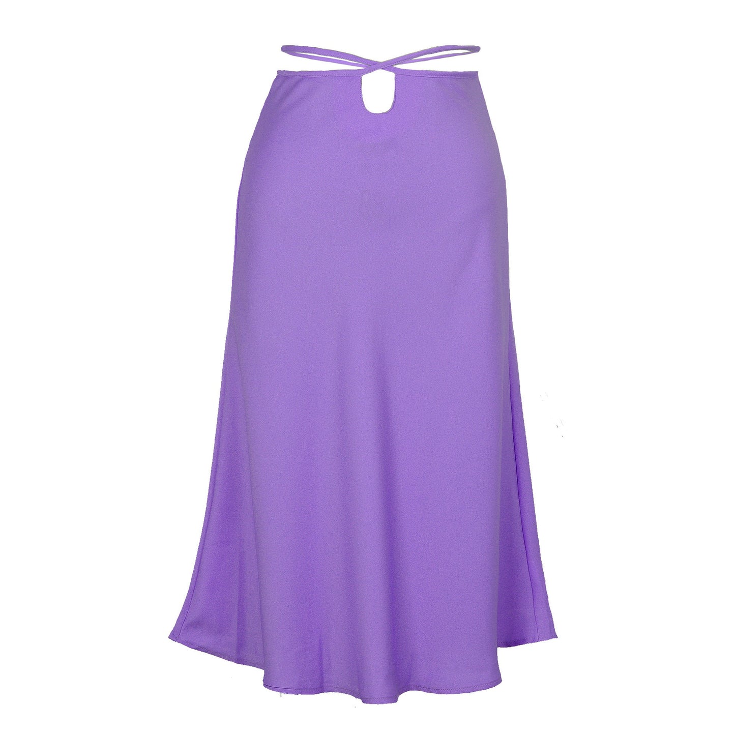Spring Summer Solid Color Zipper Skirt Fashionable Simple Sexy Lacing Navel-Exposed Women Clothing Skirt