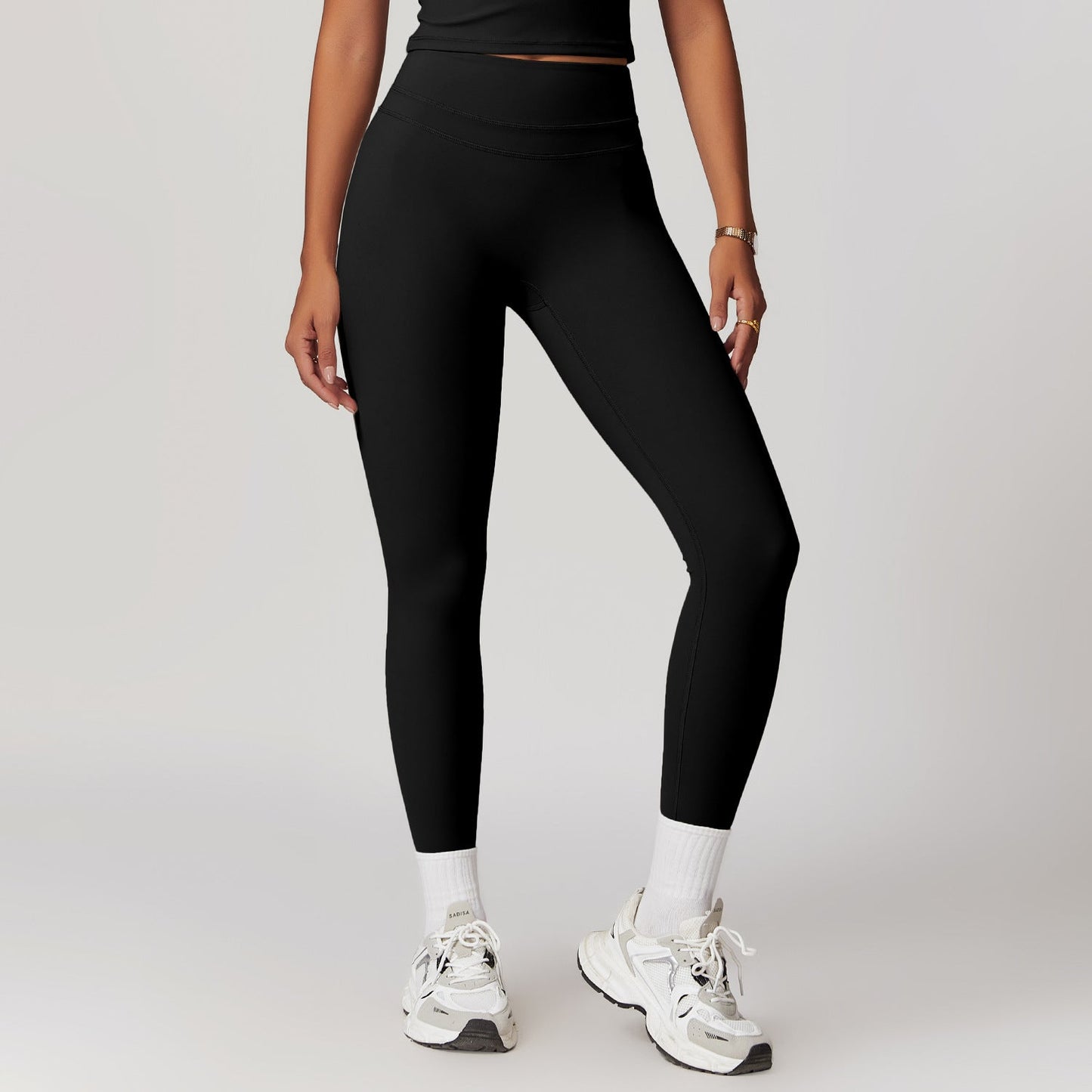 Sollinarry Brushed Tight High Waist Yoga Pants Belly Contracting Hip Raise Fitness Pants Outdoor Running Outerwear Sports Trousers