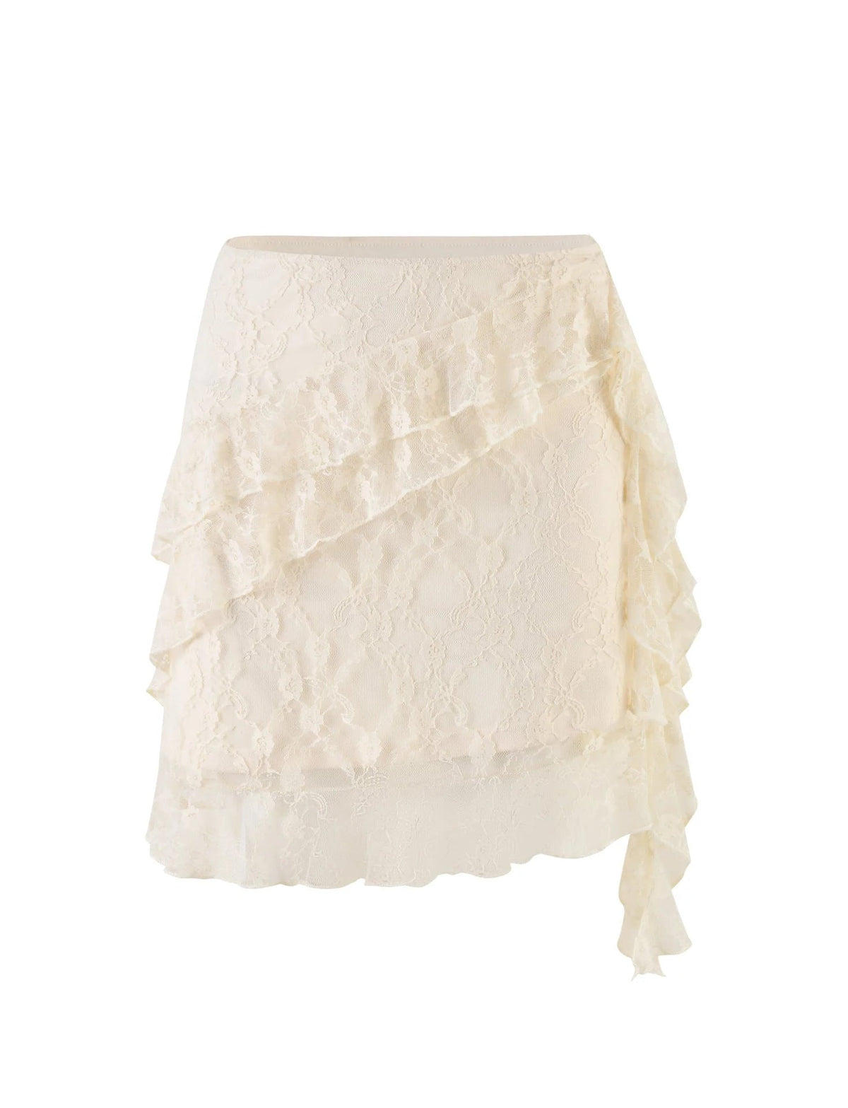 Spring Summer Women Wear Sexy Lace Asymmetric Skirt