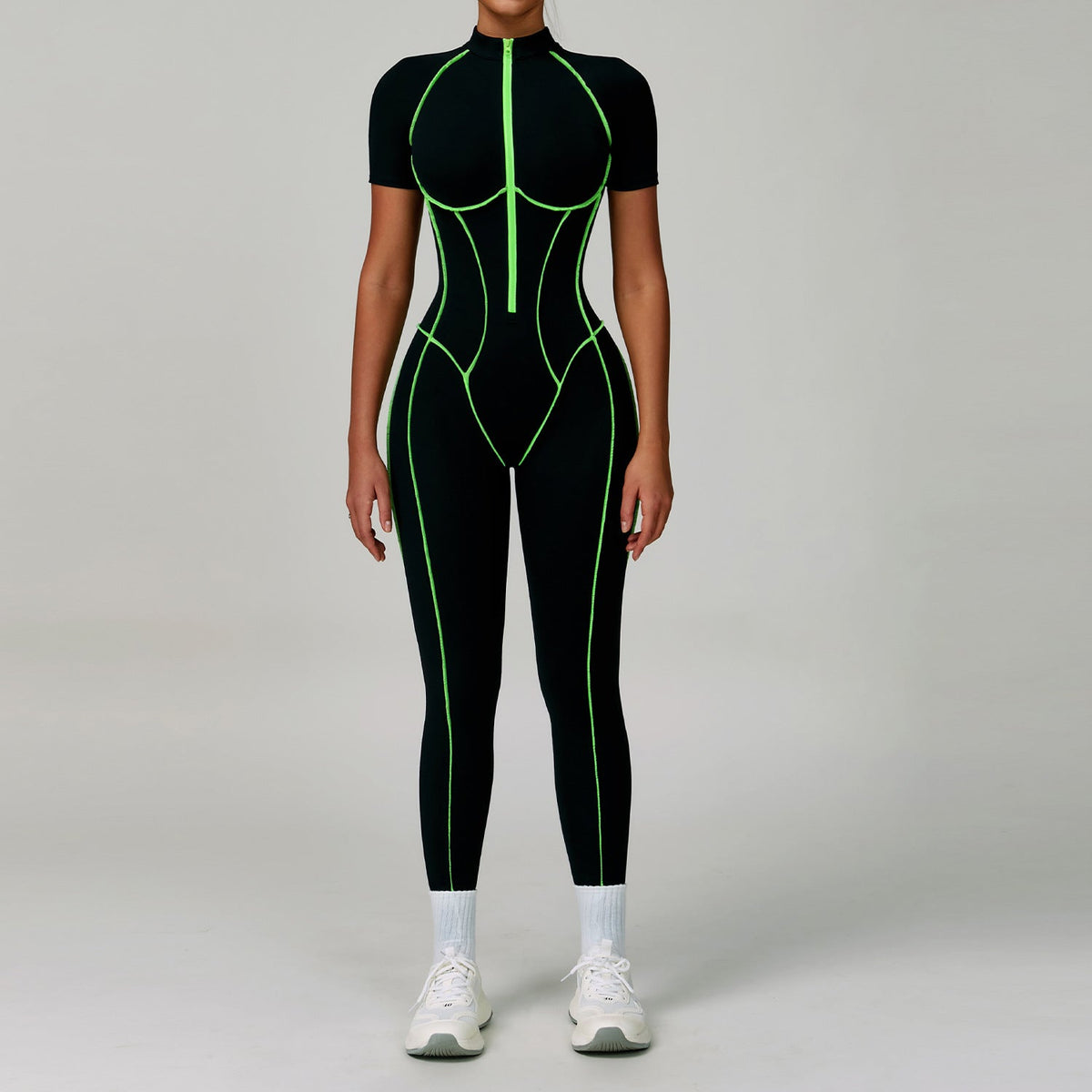 Contrast Color Yoga Workout Clothes Hollow Out Cutout out Beauty Back Tight Jumpsuit Running Exercise Yoga Clothes Women