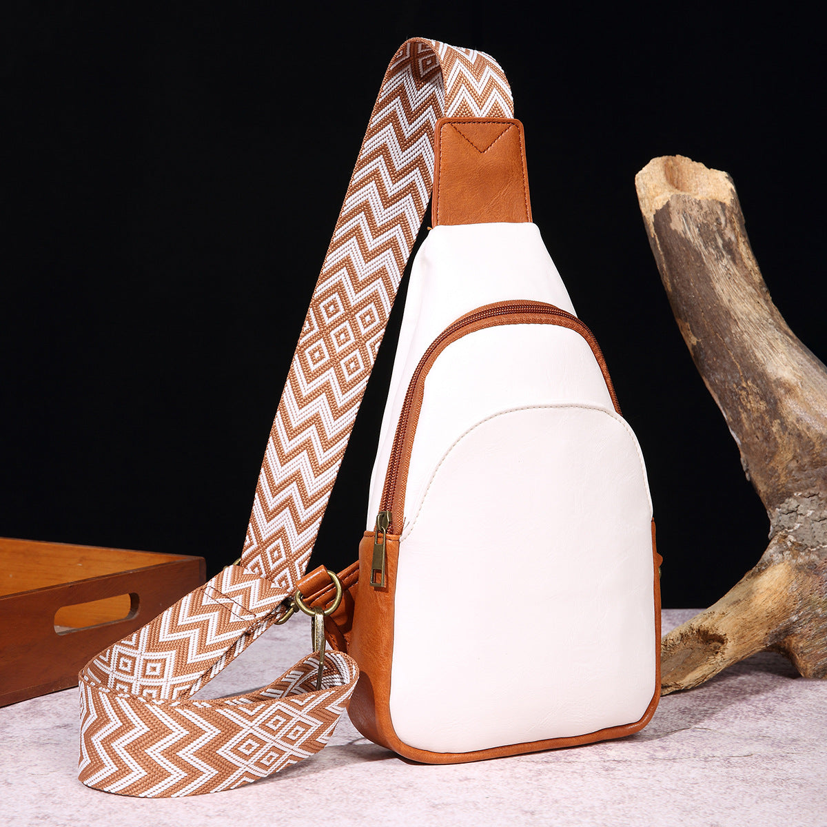 Retro Casual Women Chest Bag Solid Color Crossbody Bag Bohemian Waist Bag