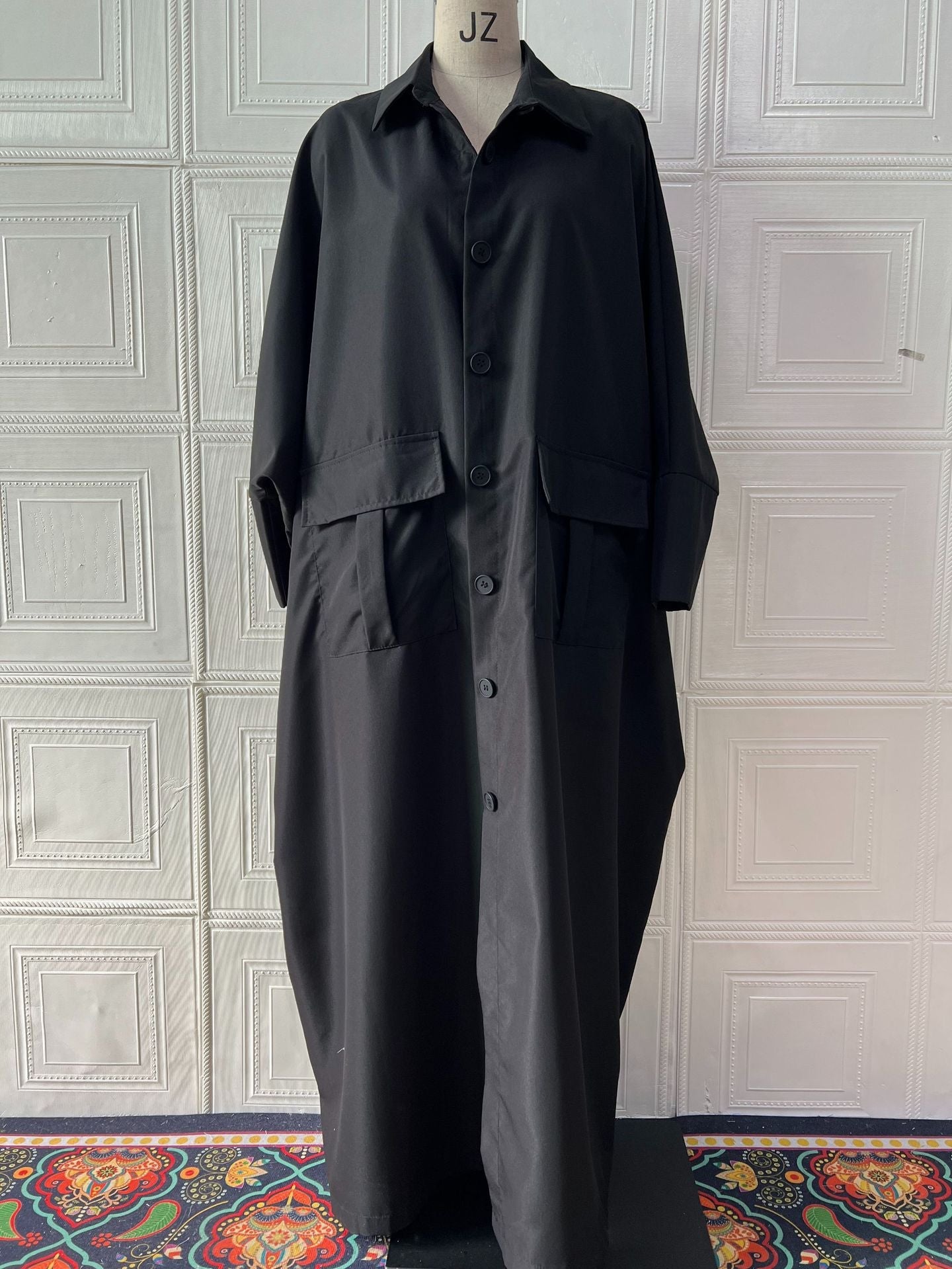 Fall Women Clothing Design Bat Loose Long Coat