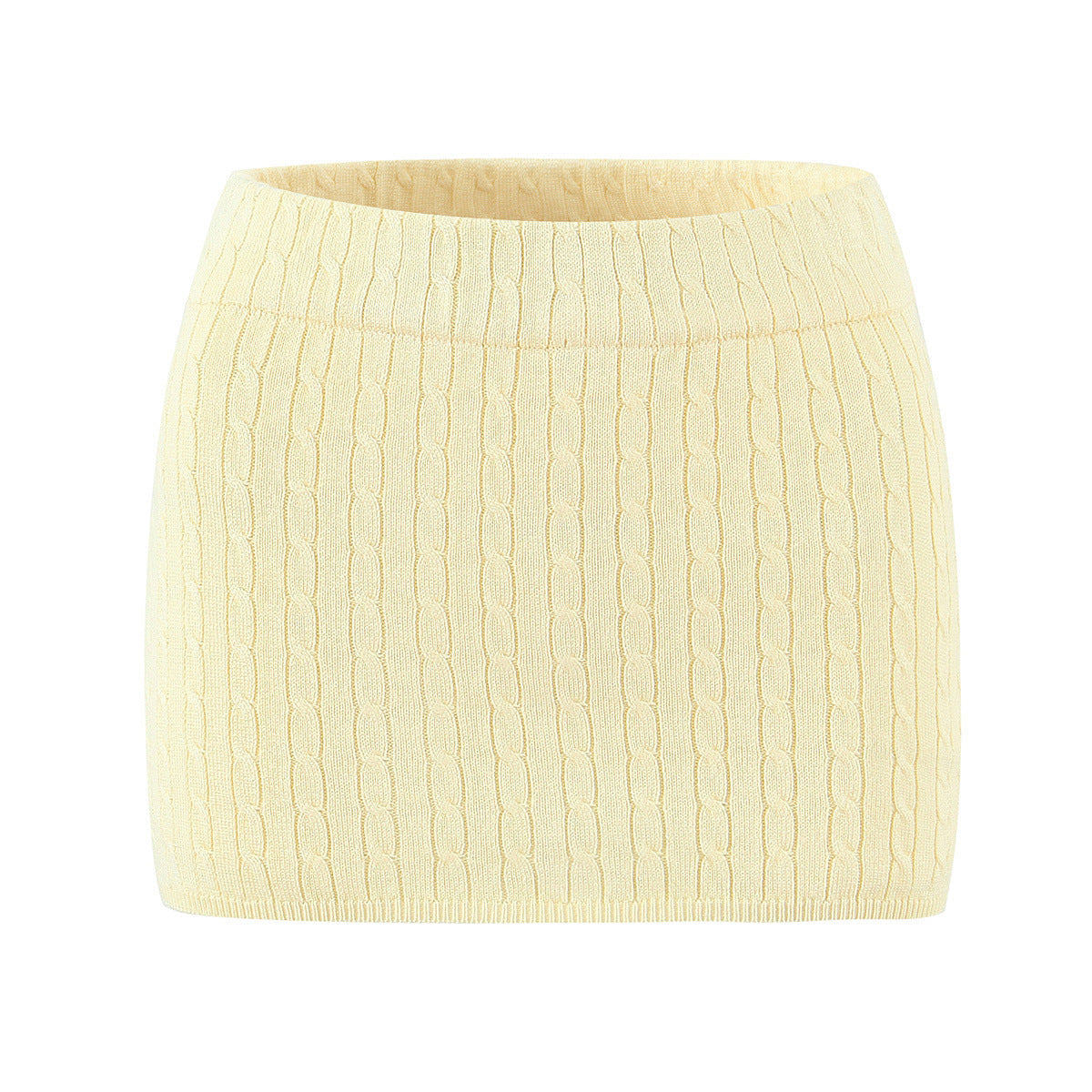 Solid Color Slim Fit Knit Short Skirt for Women Autumn Sexy Casual All Match High Waist Tight Sheath Skirt