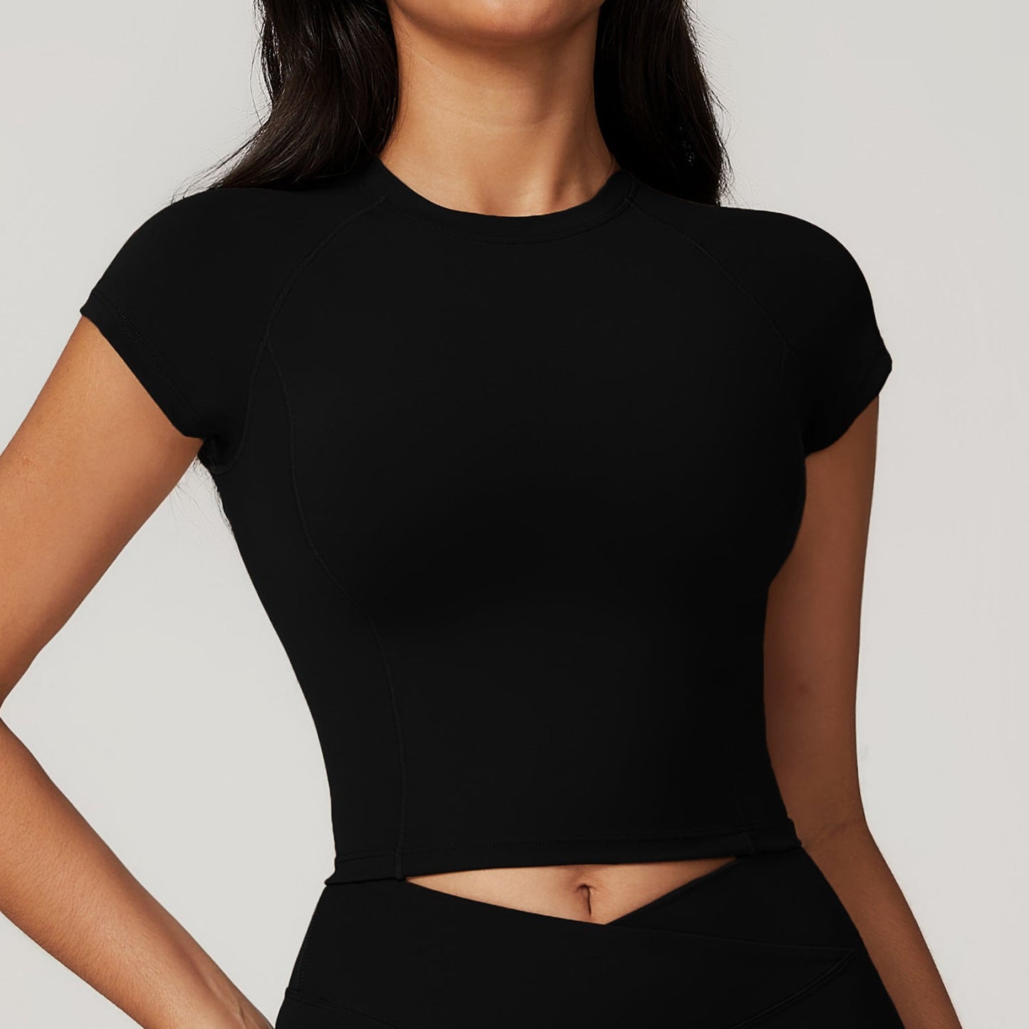 Sollinarry Eco Friendly Recycled High Strength Flying Sleeve Running Fitness Short Sleeved Sports T Shirt Women Tight Quick Drying Yoga Clothes