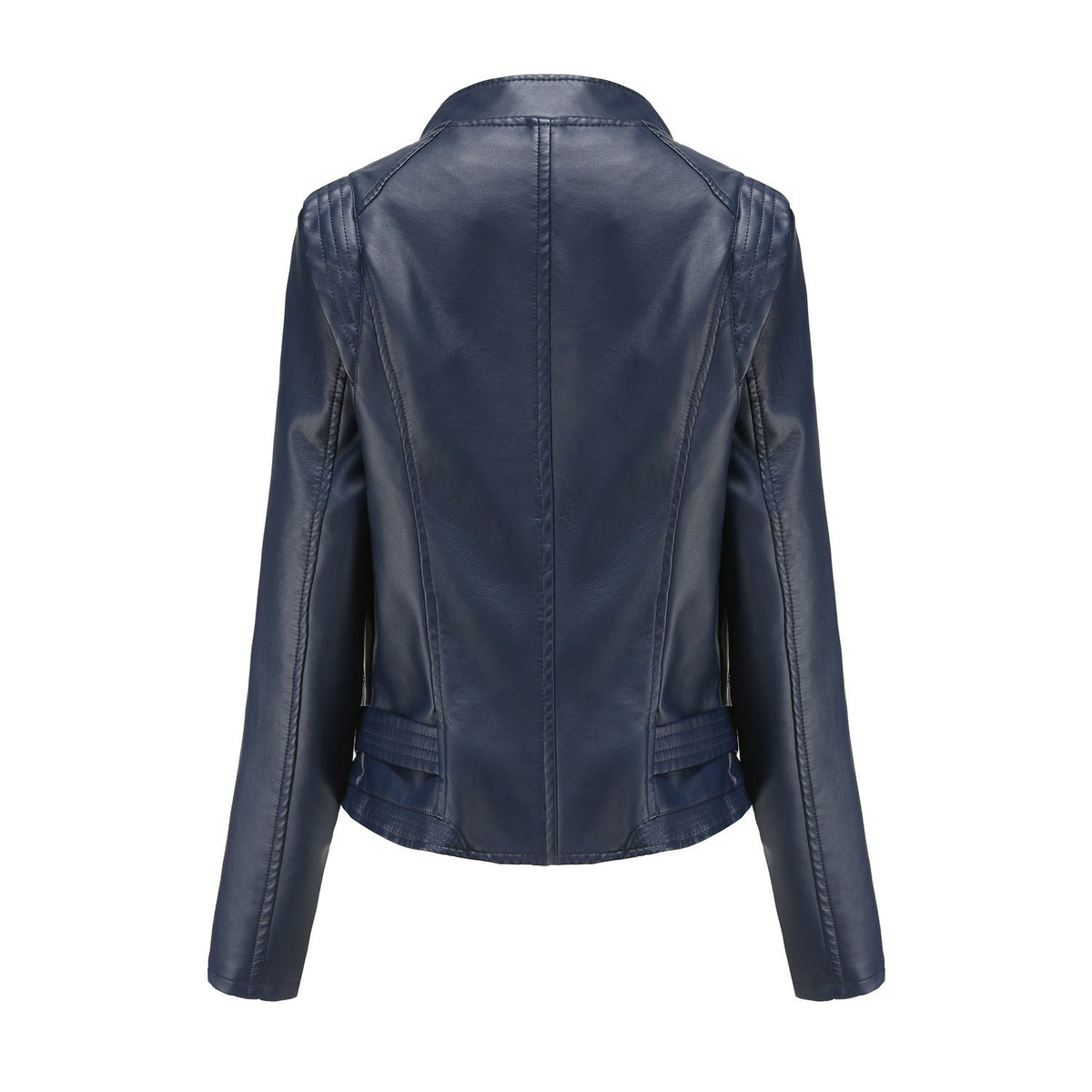 Faux Leather Collared Women Slim-Fit Leather Coat Women Spring Autumn Thin Long Sleeve Coat Short Women Jacket Plus Size