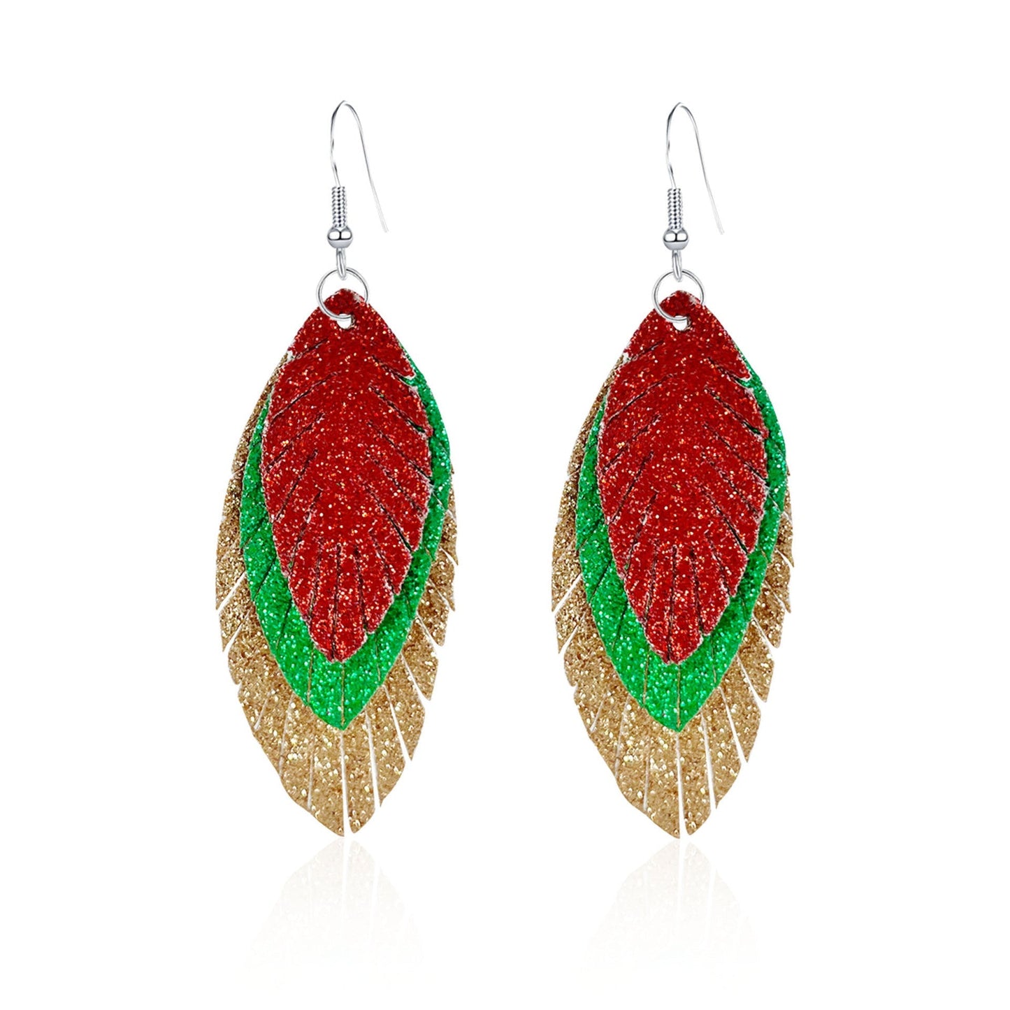 Bohemian Geometric Drop Earrings - Lightweight Feather, Leaf & Multi-Color Fringe Triple Tassel Dangles