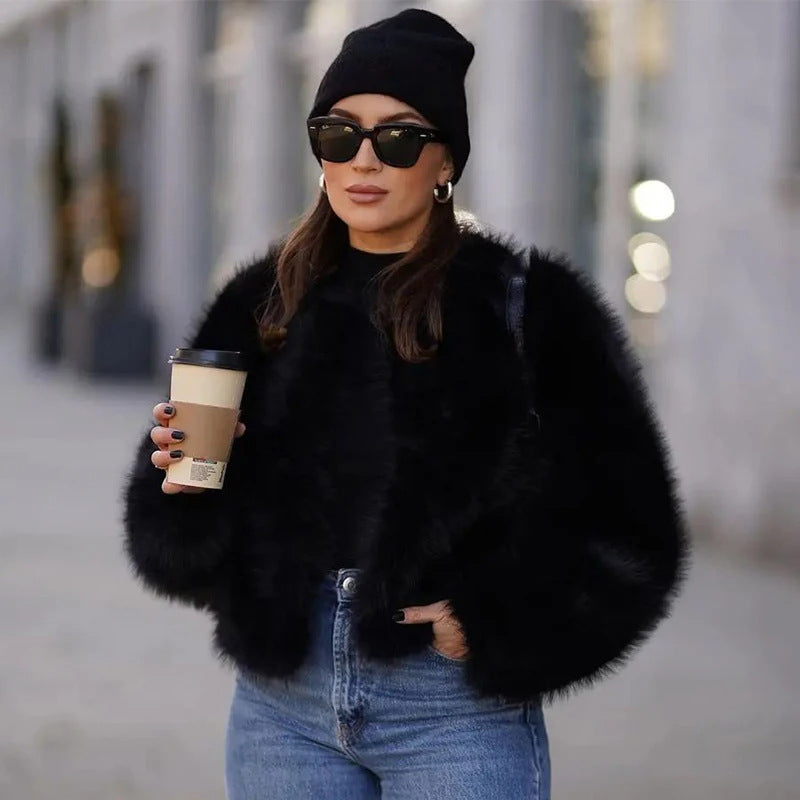 Fur Coat Short Fur Women Casual Street Fox Fur Fur Women Clothing