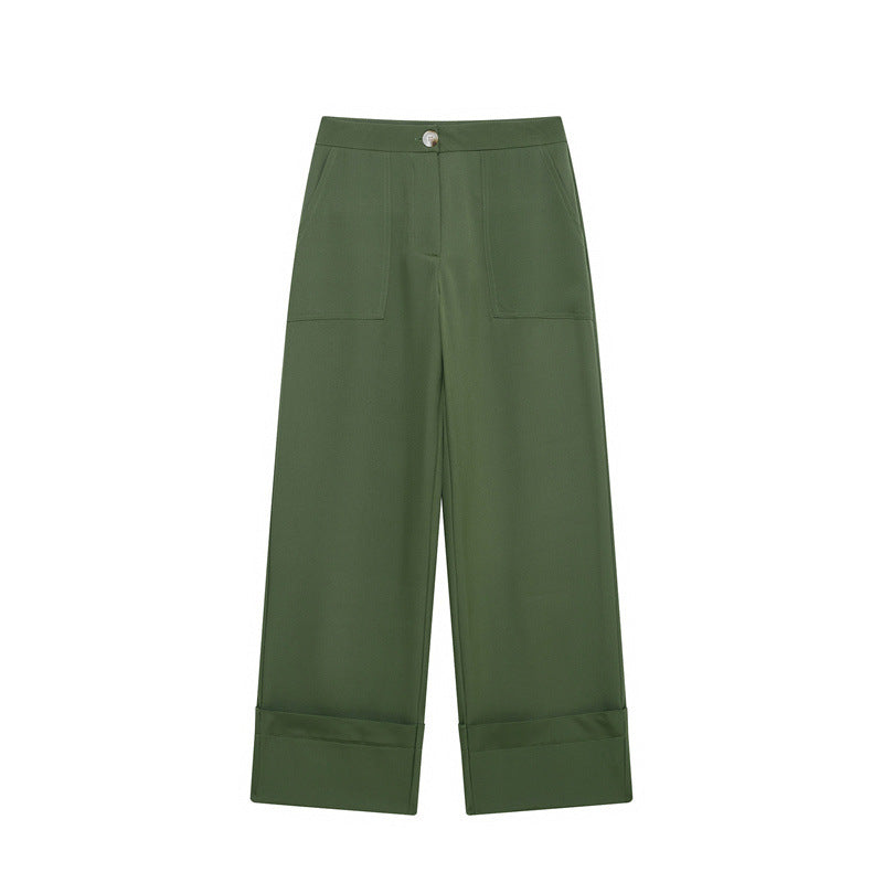 Spring Women Clothing Casual Curling Trousers