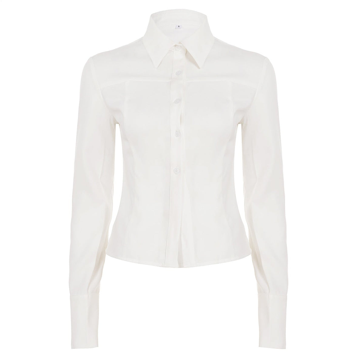 Office Business Wear Waist Controlled Lace up Shirt Sexy Street Solid Color Collared Long Sleeve Top