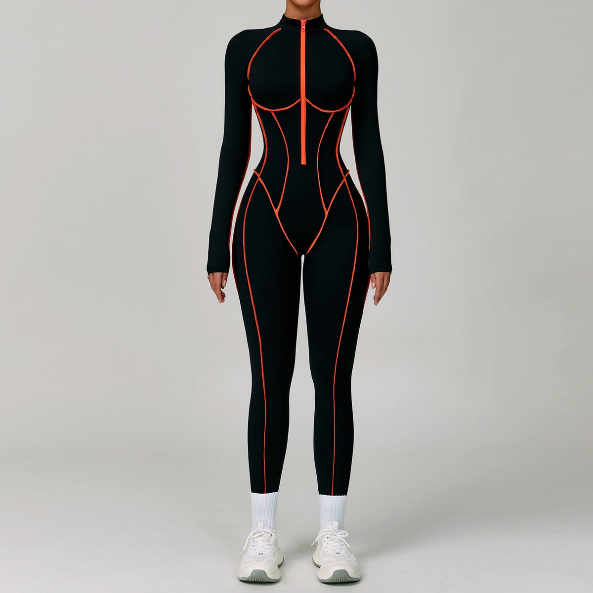 Contrast Color One Piece Quick Drying Yoga Clothes Back Tight Workout Clothes High Strength Sports Running Jumpsuit