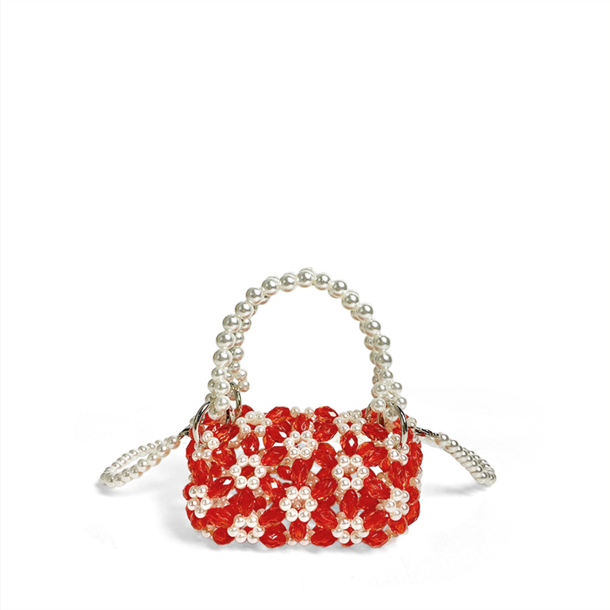 Handmade Woven Children Bag Women Cute Acrylic Beaded Love Lipstick Pack Mini Girl Small Handbag