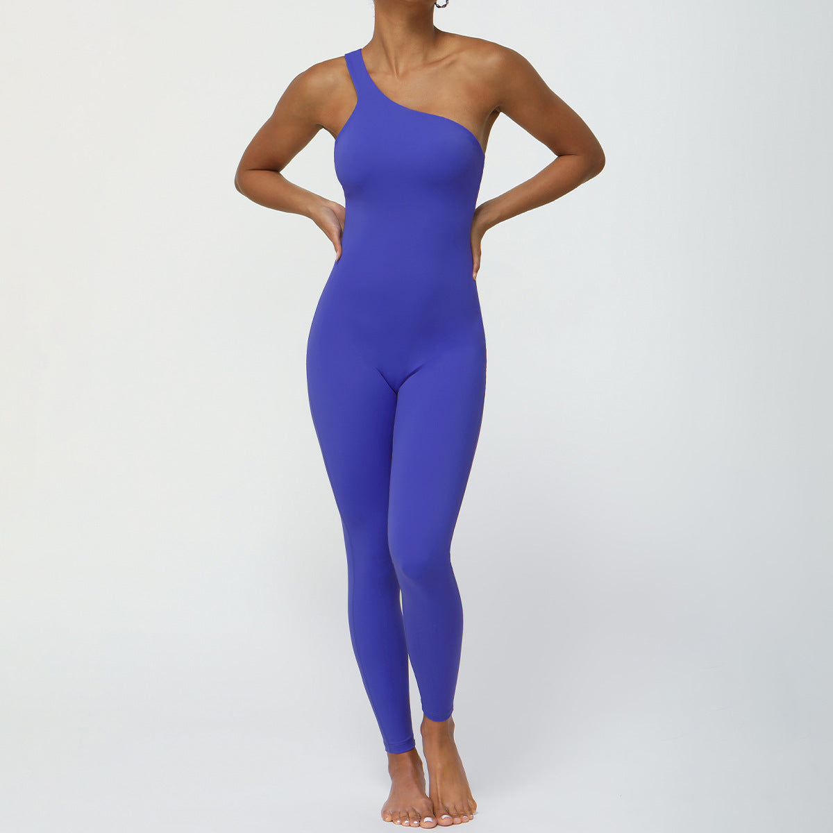 Oblique Shoulder Sexy Jumpsuit with Chest Pad Non Stitching One Piece Yoga Clothes Belly Contracting Hip Lifting Fitness Clothes