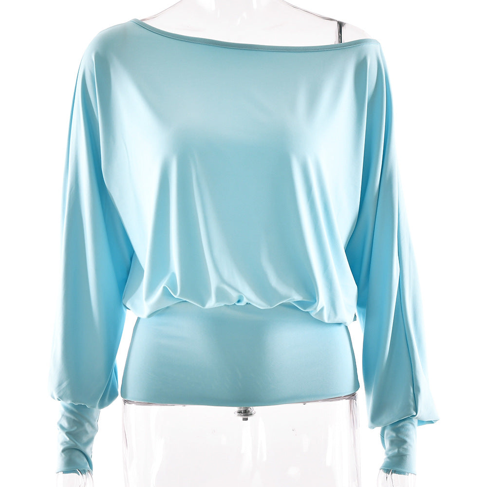 Minimalist Women Long Sleeve Shirt Sexy Sexy Waist Slimming T shirt