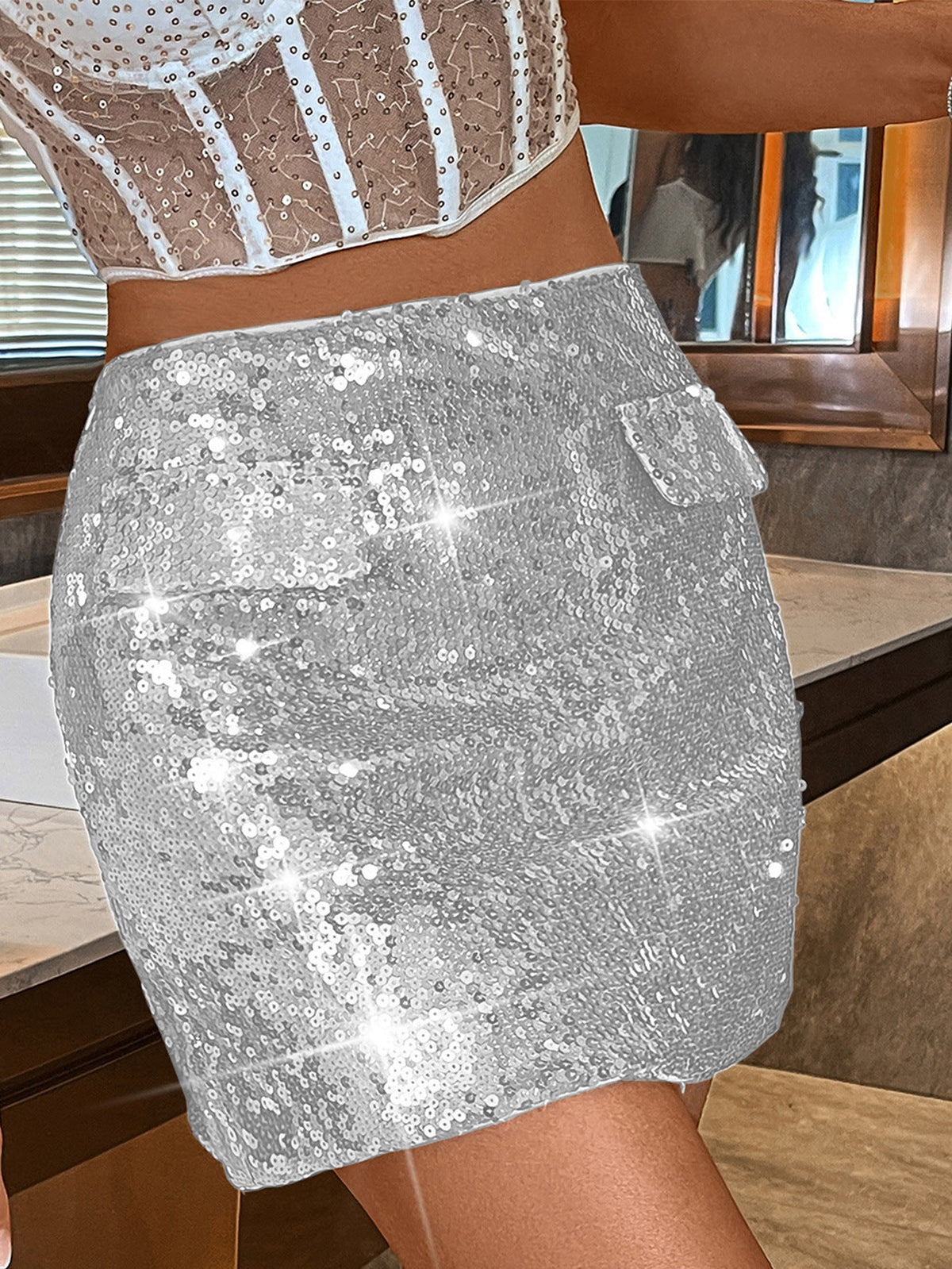 Sexy Sequined Skirt Nightclub Skirt Summer Women Clothing