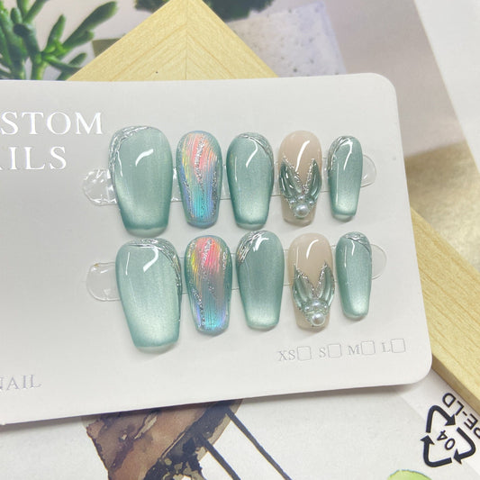1008- Handmade press on nails fake nails removable