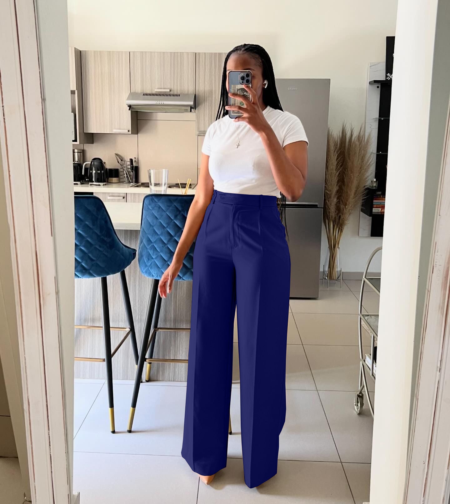Women Clothing High Waist Straight Wide Leg Casual Trousers Spring, Autumn Winter