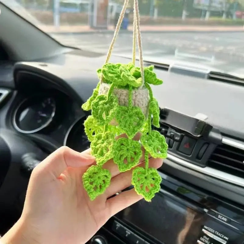 Car plant pendant Car decoration Rearview mirror pendant Creative wool in the car