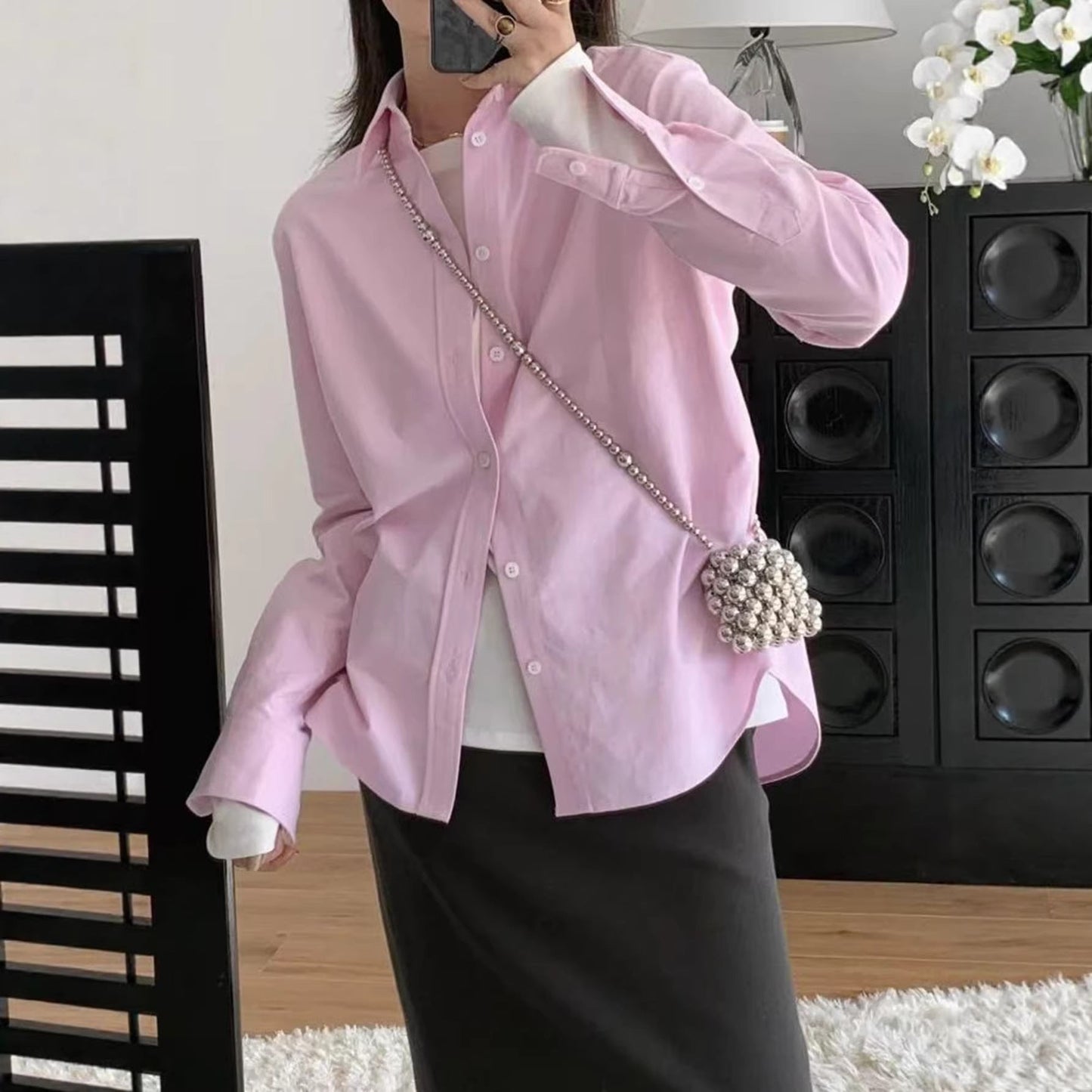 Women Clothing Autumn Advanced All Match Basic Tops Shirt