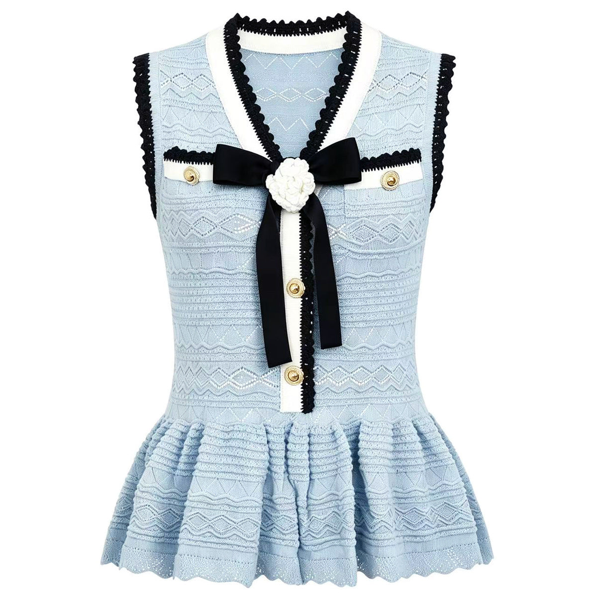 Summer Trending Knitted Women Sleeveless Shirt Skirt Two Piece Sets