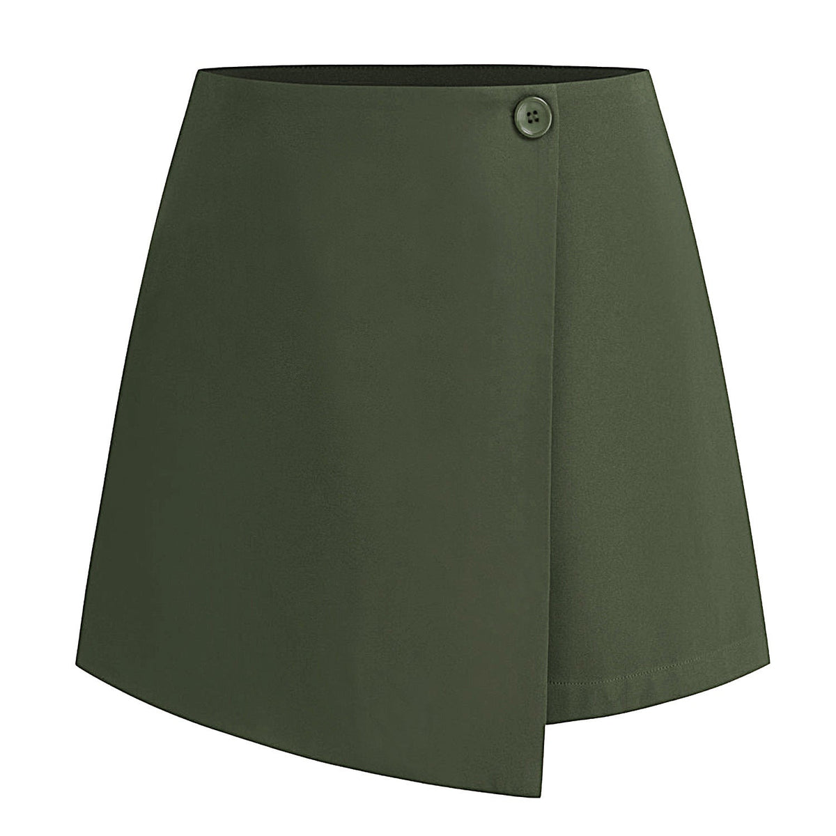 Women Clothing Irregular Asymmetric Stretch Pantskirt Summer High Waist Zipper Button Culottes for Women