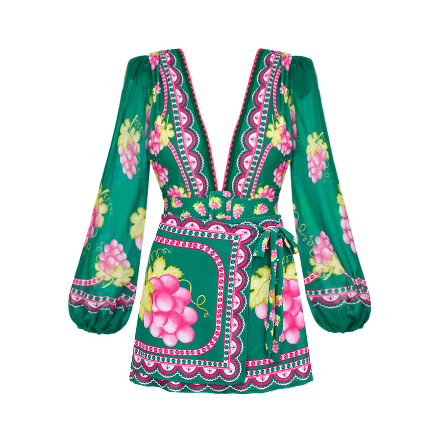Ruffled One Piece Swimsuit Vacation Women