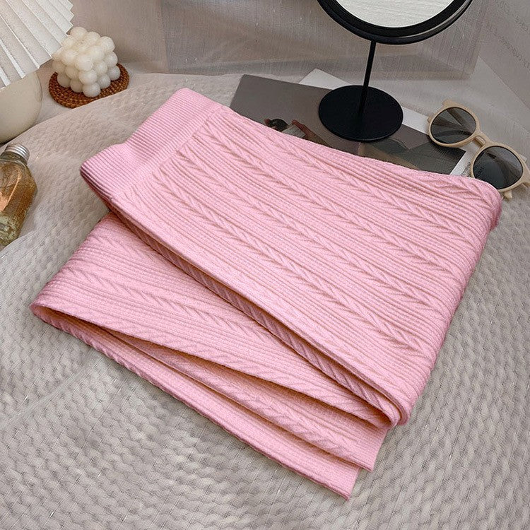 Elastic Waist Twist Knitted Trousers Women Autumn Winter Loose Soft Glutinous Straight Knitted Trousers