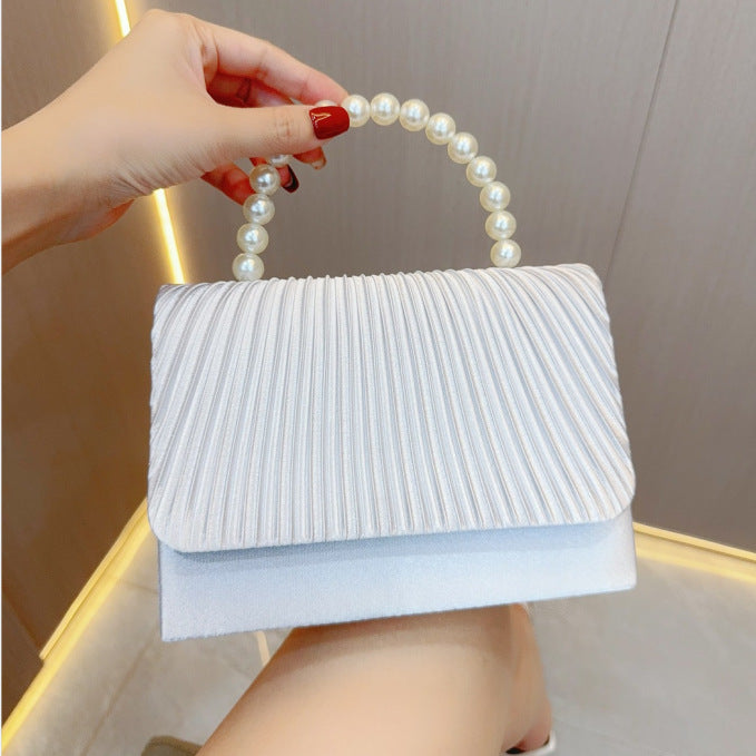 Women's Clutch Bag, Unique French Pleated Evening Dress Bag, Crossbody Handheld Banquet Bag M4647-009W85