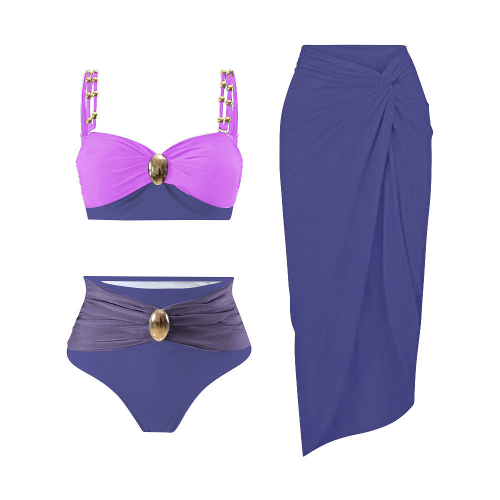 Bikini Three Piece Sets How Many Sexy Swimsuit Women Split Solid Color Swimsuit