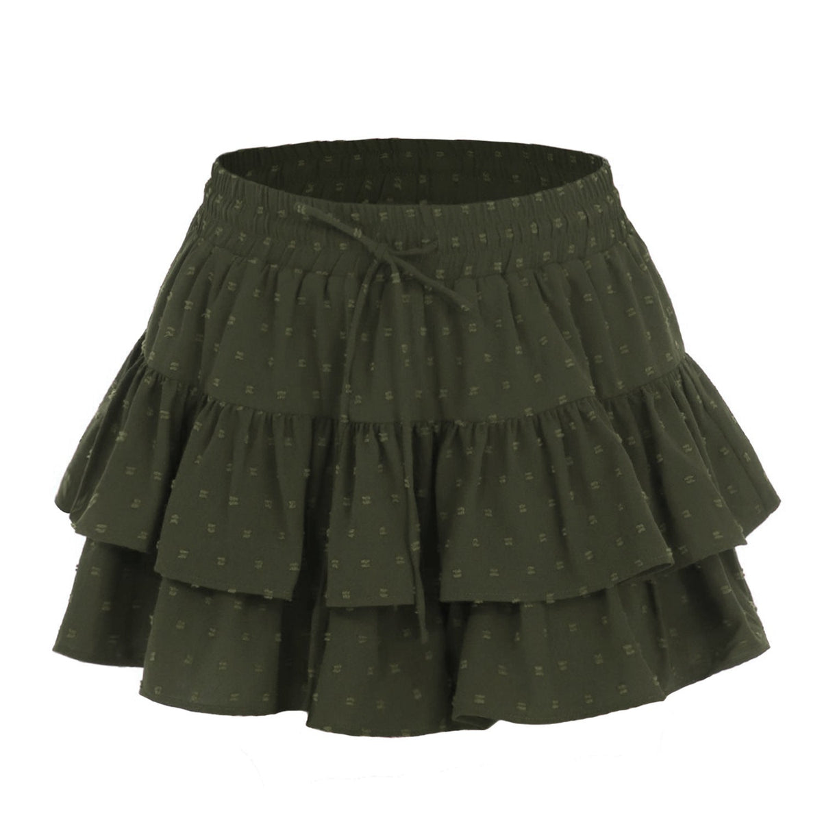 Women Lace up Adjustable Skirt Sports Wardrobe Malfunction Avoiding High Waist Elastic Pantskirt