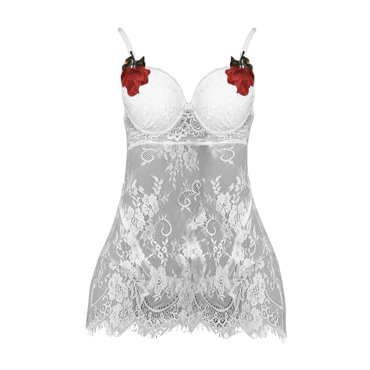 Sexy Mesh Dark Grain Thin Transparent Nightdress Sexy Suit
