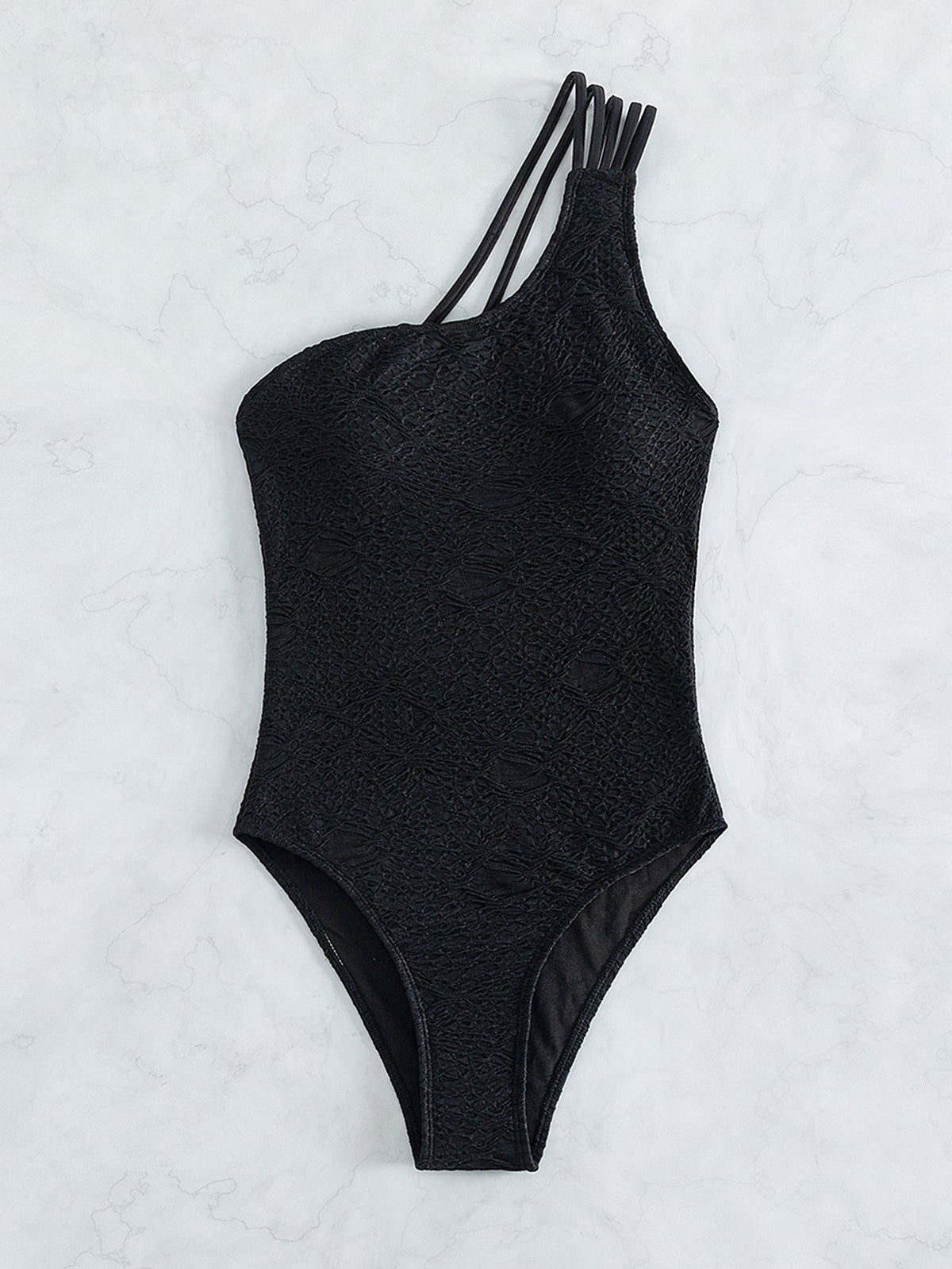 Solid Color One Piece Swimsuit Women Sexy One Shoulder Show Back Beach Bikini