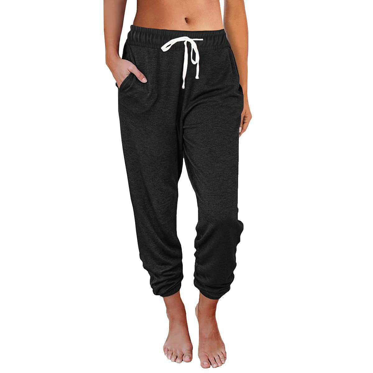 Spring Summer Women Women Clothing Casual Loose Pocket High Waist Ankle Length Jogger Pants Women
