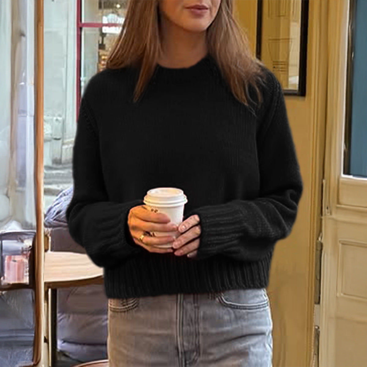 Casual Long Sleeves Woolen T shirt Sweater Women Clothing Autumn Winter