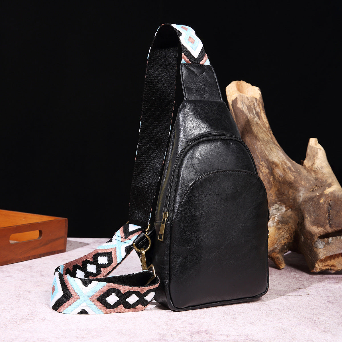 Retro Casual Women Chest Bag Solid Color Crossbody Bag Bohemian Waist Bag