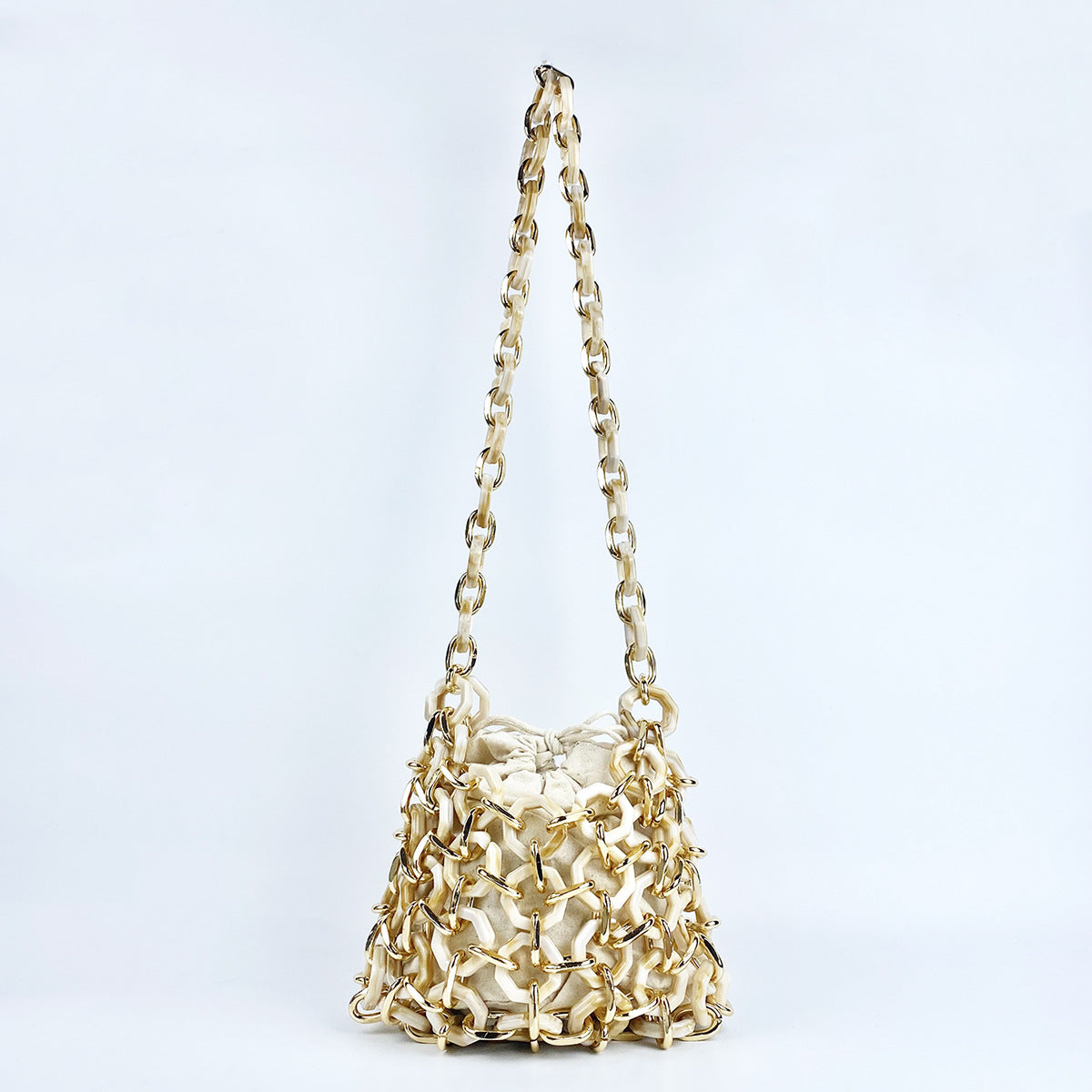 Niche Unique Dignified Hollow Out Cutout Acrylic Woven High Grade Exquisite Shoulder Bag Women