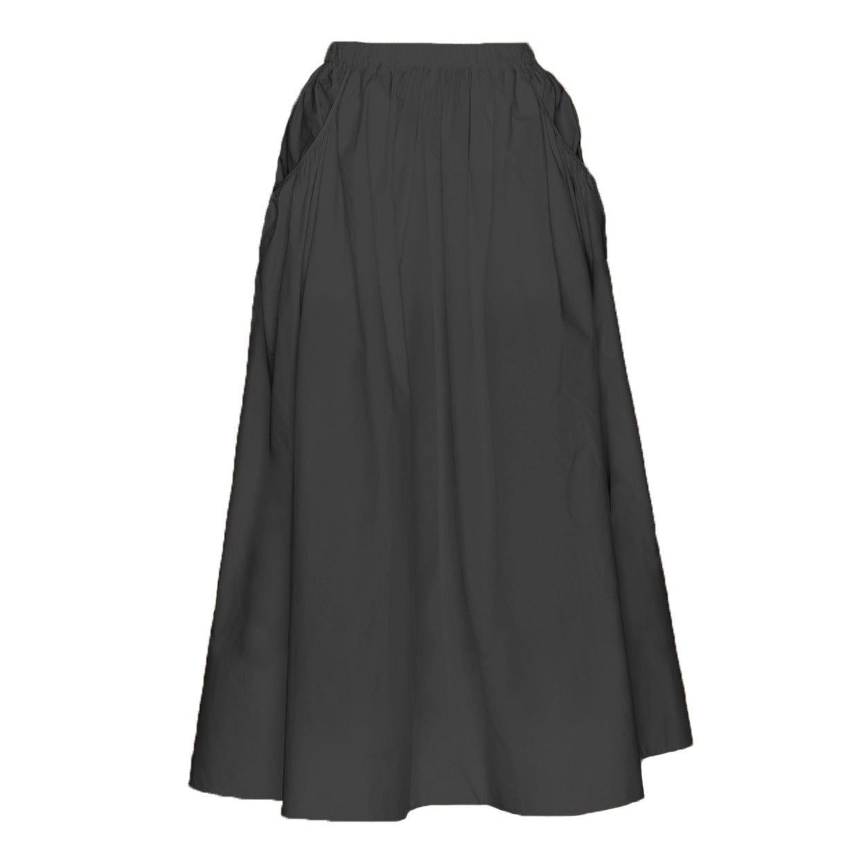 Women Autumn Winter Boutique Pocket Skirt High Quality Cotton Linen High Waist Loose Swing Dress