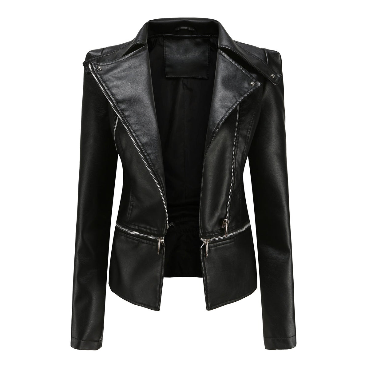 Women Clothing Size New Leather Coat Women Detachable Hem Spring Autumn Coat Women Fashion Casual Jacket