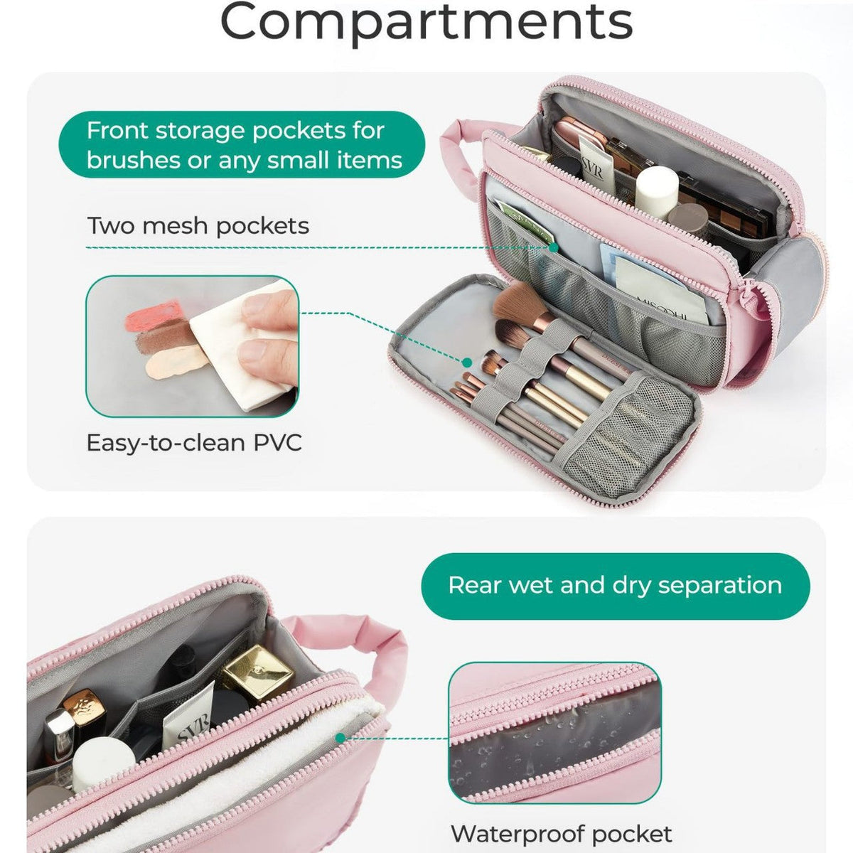 Portable Travel Toilet Bag – Compact Cosmetic Bag for Makeup Storage, Travel Makeup Bag with Organizers, Durable Cosmetic Storage Bag for On-the-Go Beauty Needs