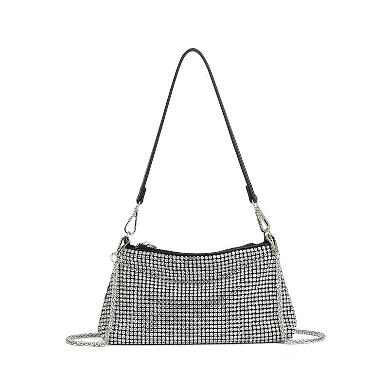 Rhinestone Bag Women Dinner Bag Full Diamond Portable Underarm Bag Diamond Embedded High Grade One Shoulder Crossbody