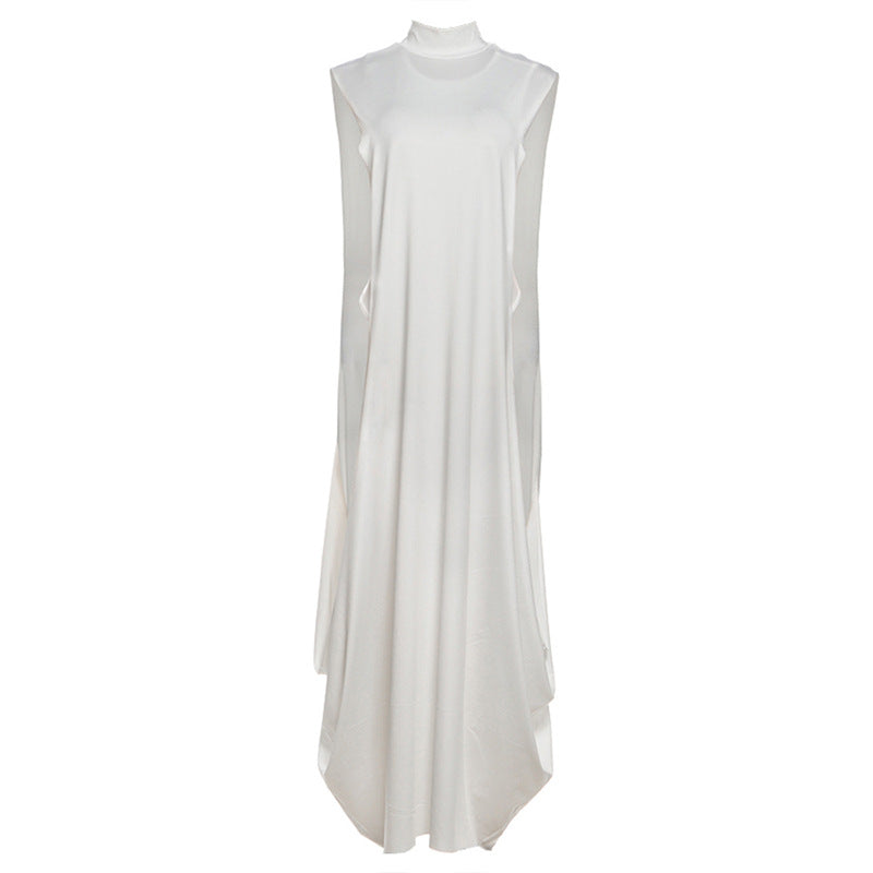 Fall Women Clothing Sexy Slim Fit Jumpsuit Turtleneck Solid Color Sleeveless Two Piece Dress