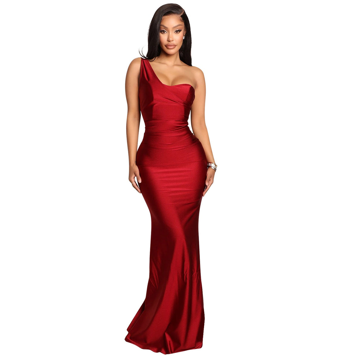 Summer Women Clothing Sexy Socialite One Shoulder Maxi Dress Women